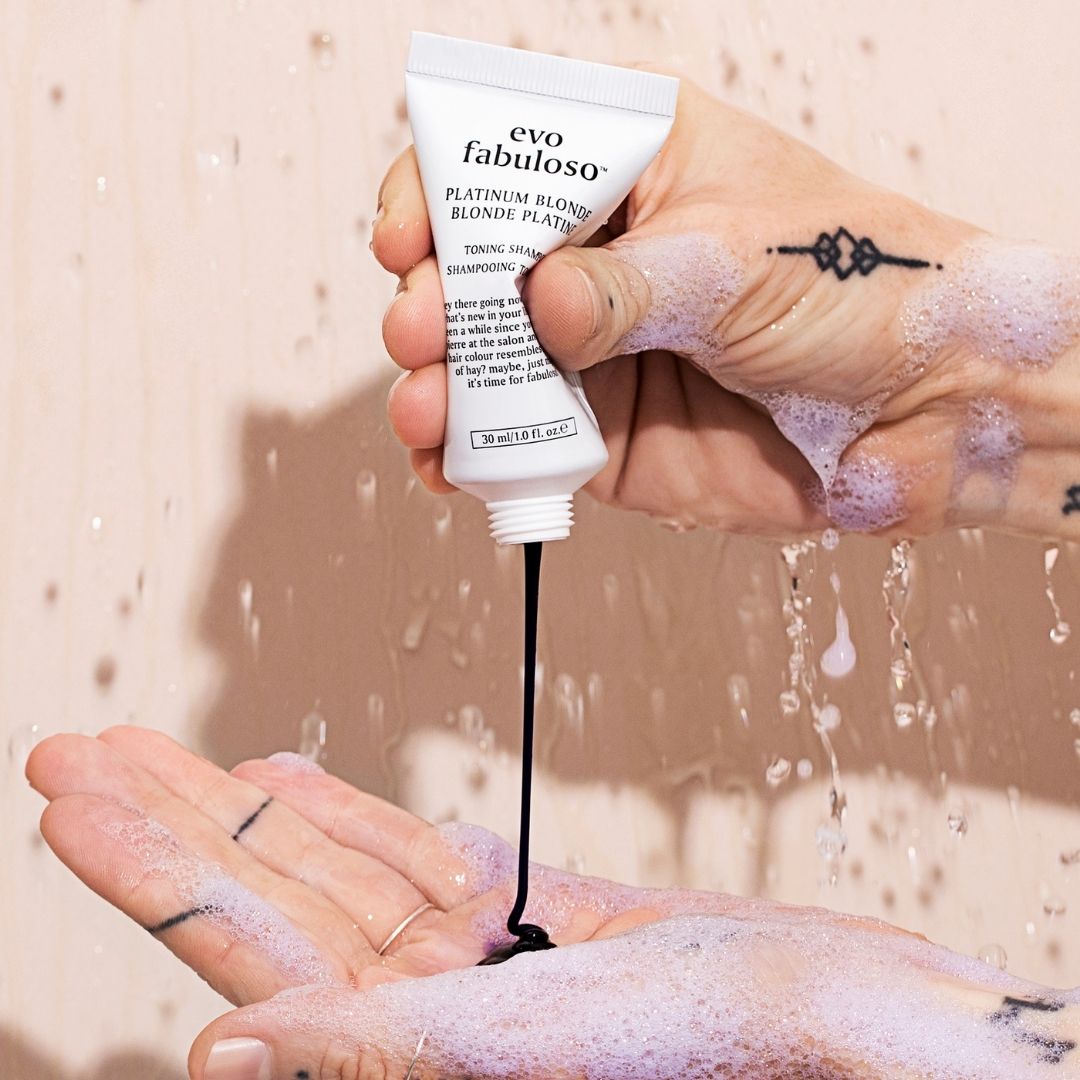 evo fabuloso platinum blonde mini tonējošs šampūns