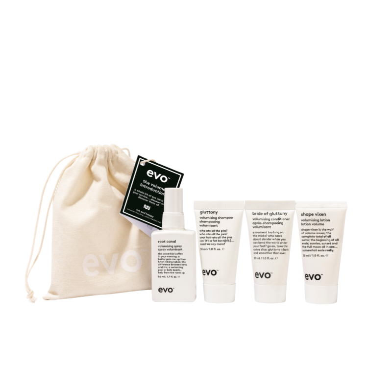 the volume introduction: mini gluttony šampūnas + kondicionierius + shape vixen + root canal