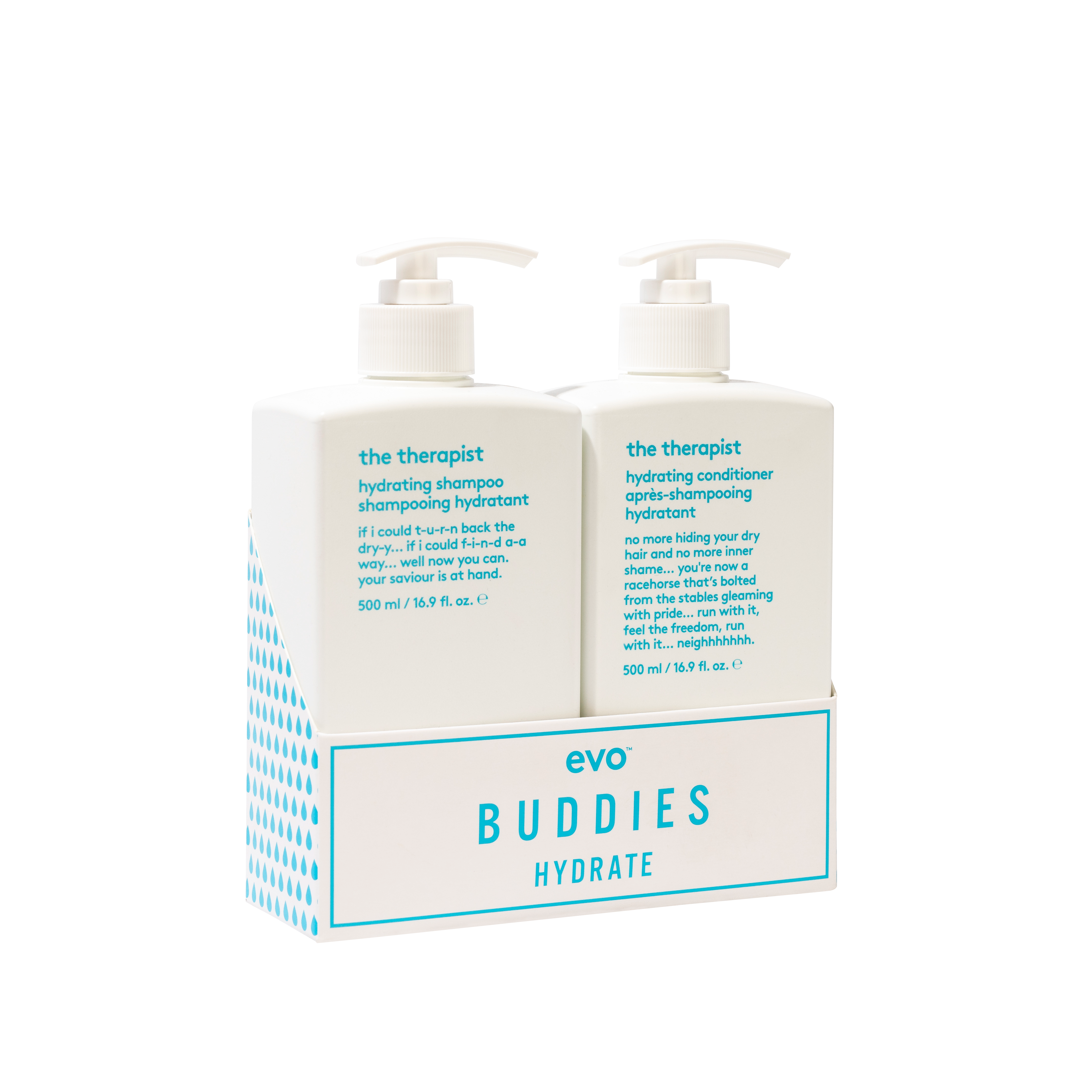 evo buddies hydrate: the therapist šampūns + kondicionieris