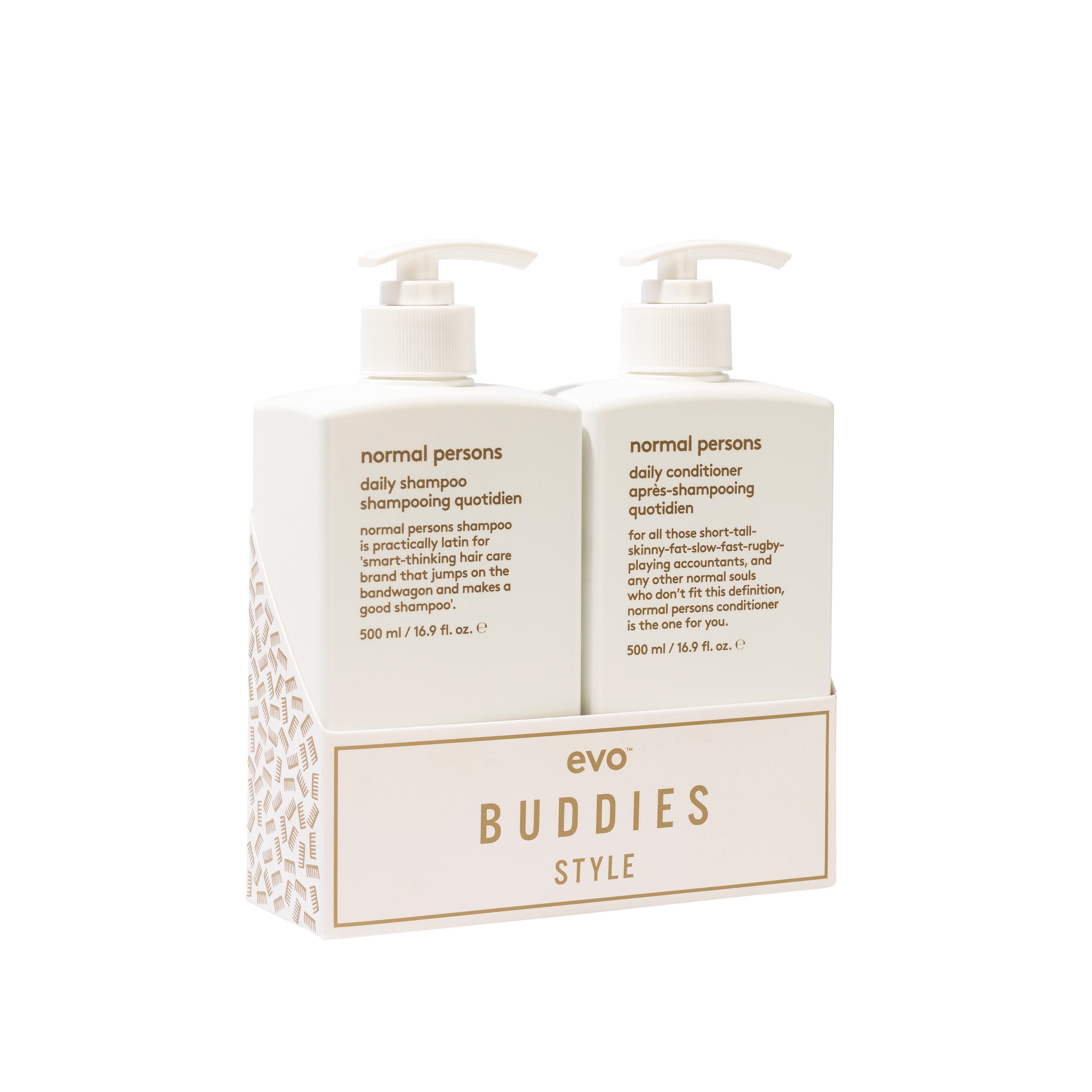 evo buddies style: normal persons šampūns + kondicionieris