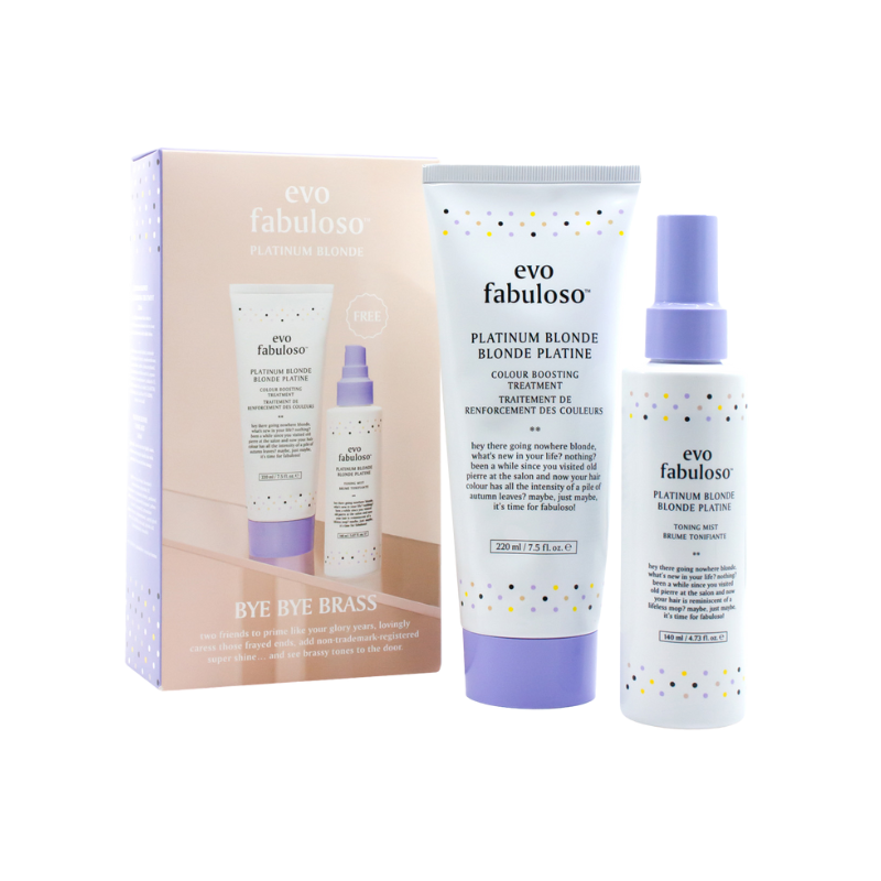 evo bye bye brass: fabuloso platinum krāsas kondicionieris + TONĒJOŠS SPREJS
