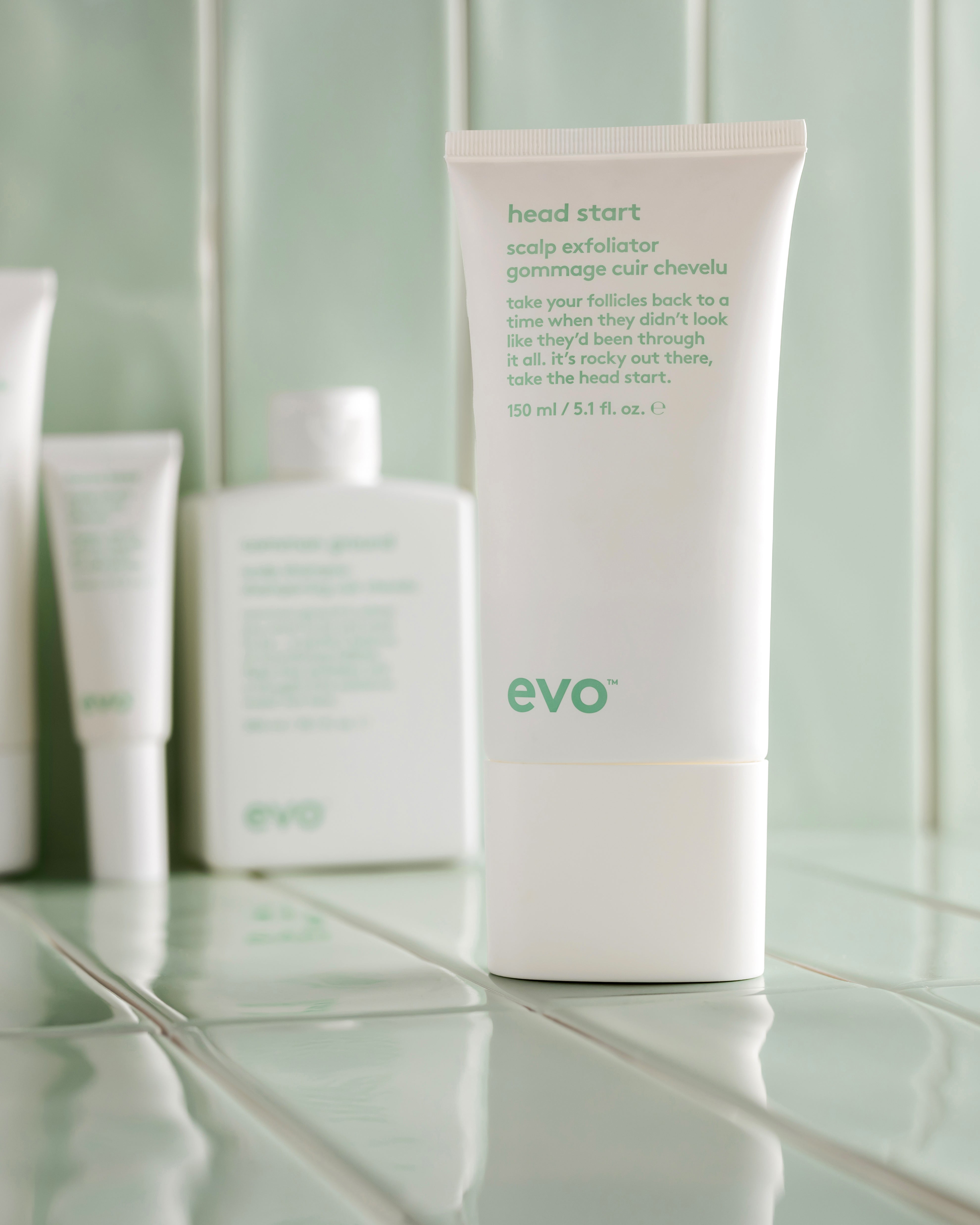 evo head start scalp galvas ādas skrubis