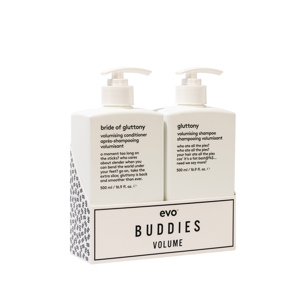 evo buddies volume: gluttony šampūns + kondicionieris