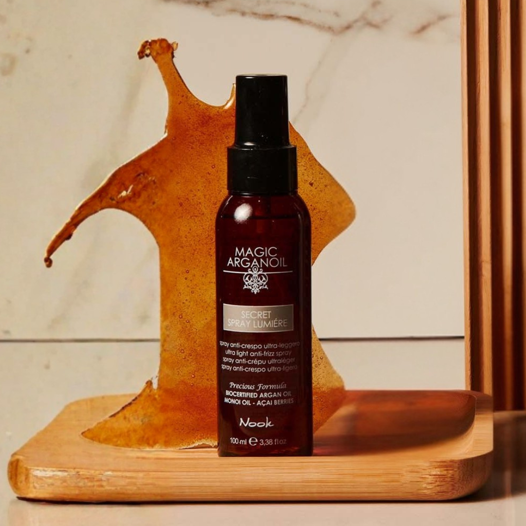 Nook Magic ArganOil Anti-frizz viegls sprejs pret matu spurošanos