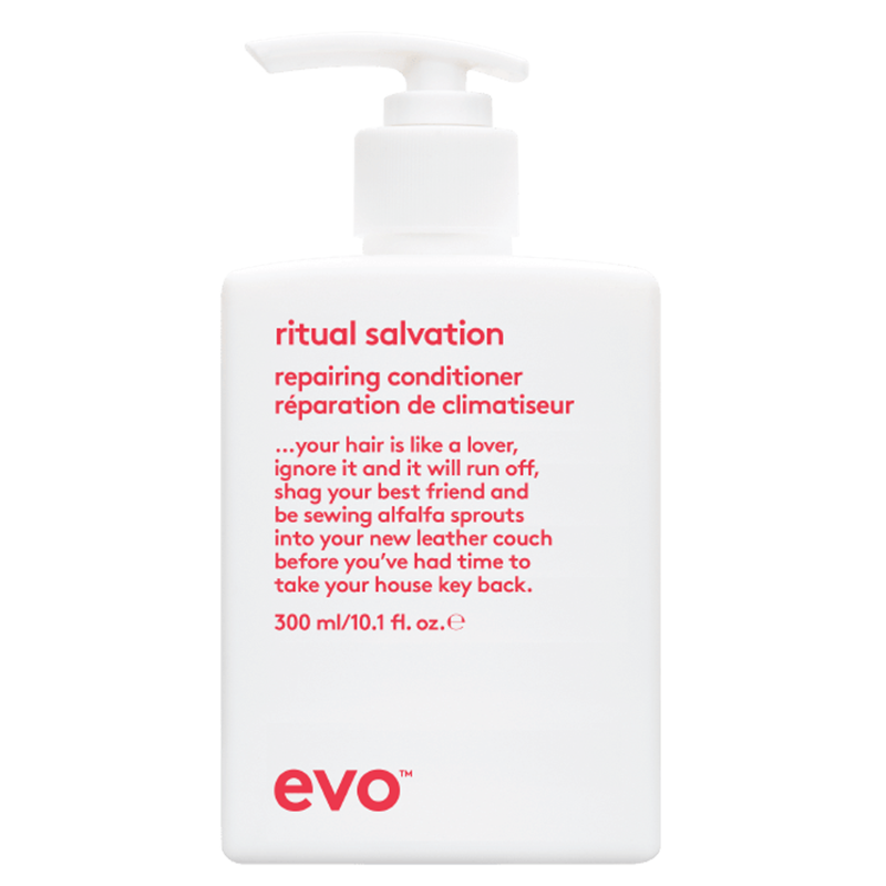 evo unconditional love repair: ritual salvation šampūns + kondicionieris + mane attention maska + kosmētikas somiņa