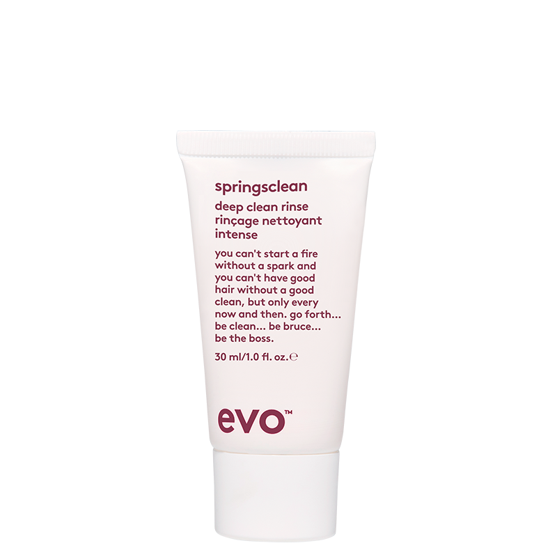 evo springsclean dziļi attīrošs mini šampūns cirtainiem matiem